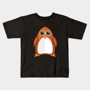 Brown Orange Penguin Kids T-Shirt